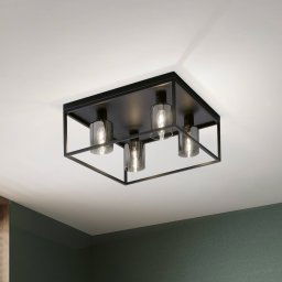 FISCHER & HONSEL Iska ceiling lamp with a frame, four-bulb