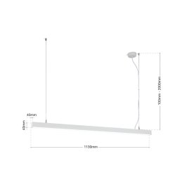 ORION LED ceiling light Bounce, white, length 113 cm, CCT, aluminium