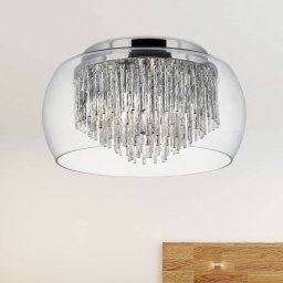 Searchlight Curva glass ceiling light with aluminium spirals