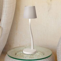 Fabas Luce LED table lamp Judy, battery, IP54, white