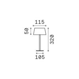 Ideallux Ideal Lux LED rechargeable outdoor table lamp Pure, white metal 32 cm