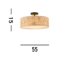 Searchlight Isla ceiling light, Ø 55 cm, brown, beige, bamboo, steel