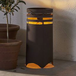 STAR TRADING LED solar light Marron, height 40 cm, brown, metal, USB-C