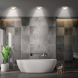 Briloner Klira LED recessed light, matt nickel, Ø 9 cm, IP44, 3 units