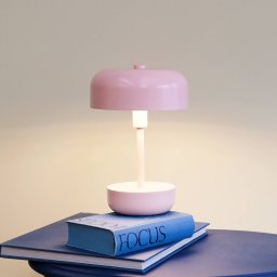 Dyberg Larsen Haipot LED rechargeable table lamp, pink, dimmable