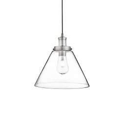 Searchlight Pyramid pendant light, silver/clear, glass, Ø 29 cm, E27