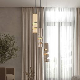 Trio Lighting Stream hanging light, multicoloured, Ø 28 cm, 3-bulb, metal, GU10