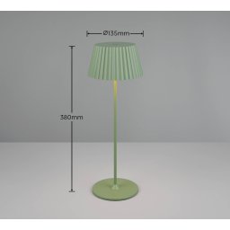 Reality Leuchten Suarez LED table lamp, green, height 39 cm, metal