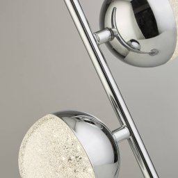 Searchlight Marbles LED table lamp, chrome-coloured, glass, 45 cm high