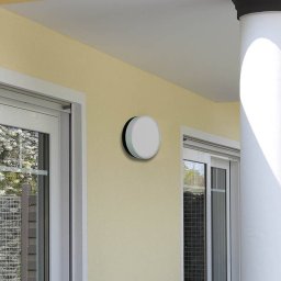 Albert Leuchten LED wall light 6307 anthracite, IP65, Ø 19 cm