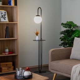 EMIBIG LIGHTING Bari floor lamp, black, metal, glass