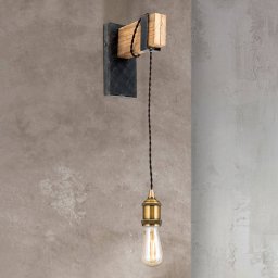 ORION Cellar wall light made of wood, one-bulb