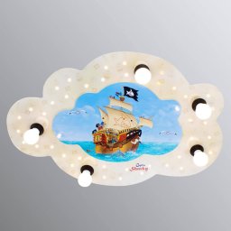 Elobra Cloud-shaped Capt’n Sharky ceiling light with LEDs