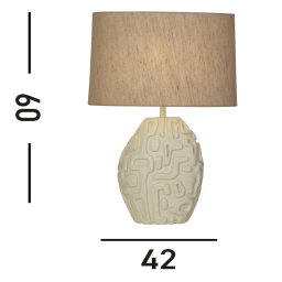 Searchlight Adelaide table lamp, cream, height 59.5 cm, textile/resin