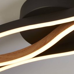 Searchlight Bloom Swirl LED ceiling light black/wood