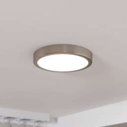 EGLO LED surface-mounted panel Fueva 5 IP20 830 nickel Ø21cm