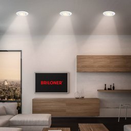 Briloner Klira LED recessed light, white, Ø 9 cm, swivelling, 3 units