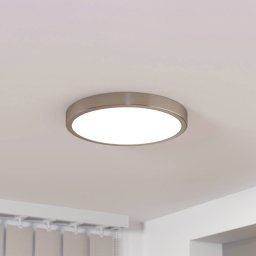 EGLO LED surface-mounted panel Fueva 5 IP20 830 nickel Ø28.5cm
