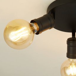 Searchlight Dance downlight, 3-bulb, black, metal, E27, Ø 30 cm