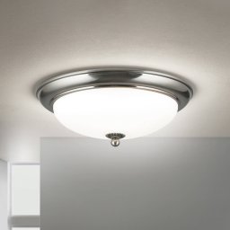 ORION Empire ceiling light, Ø 35.5 cm, matt nickel, matt opal glass