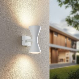 Trio Lighting Ardas outdoor wall light, up/down, 2 x GU10, white
