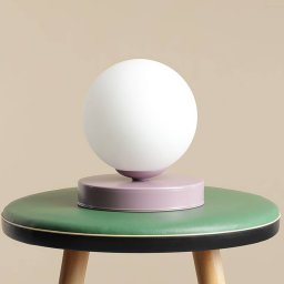 ALDEX Joel table lamp, height 17 cm, lilac/white