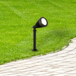 Searchlight LED ground spike light Spikey, black, metal, 25 cm, IP54