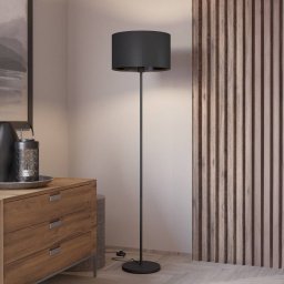 EGLO Maserlo floor lamp, black, height 151 cm, fabric/steel