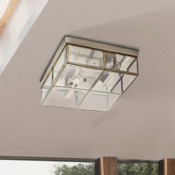 Searchlight Flush Klassik ceiling lamp, 25x25cm, antique brass