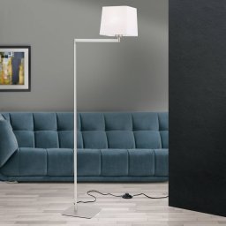 ORION Carlton textile floor lamp, matt nickel