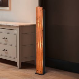 Trio Lighting Karuni floor lamp, wood, metal, light brown, black