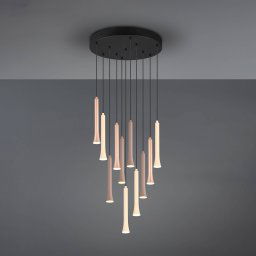 Trio Lighting LED pendant light Fiato, 11-bulb, round, metal, taupe, coffee