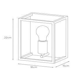 Lucide Arthur wall light with metal frame, black