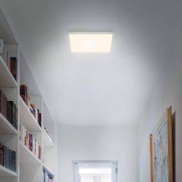 Briloner Flame LED ceiling lamp, 3,000K, 28.7x28.7cm silver