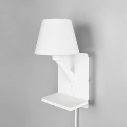 Trio Lighting Comfort wall light, matt white, metal, plug, E14