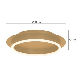 Steinhauer LED ceiling light Ringlux, gold-coloured, Ø 32 cm, metal
