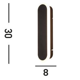 Searchlight Bordo LED outdoor wall light, height 30 cm, black, aluminium