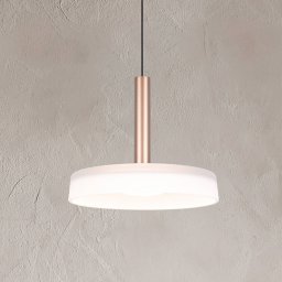 Trio Lighting Celeste LED pendant light, white/brown, Ø 22 cm, glass, dimmable