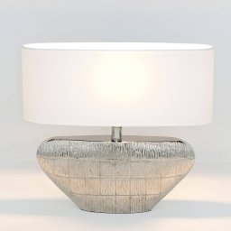 Holländer Cleopatra oval table lamp with a fabric lampshade