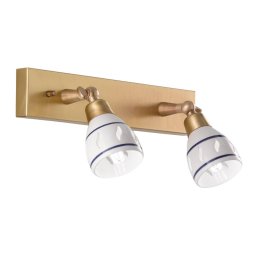 Cremasco Bassano two-bulb wall spotlight made of brass