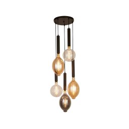 Searchlight Elegance pendant light, 5-bulb black