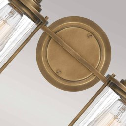 QUOIZEL Wall light Riggs IP44, antique brass, 2-bulb