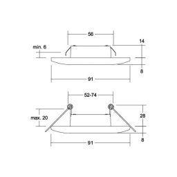 BRUMBERG Adapt LED downlight, matt chrome