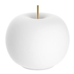 kdln LED table lamp Kushi, white/brass, Ø 17 cm, glass