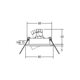 BRUMBERG Drawer recessed spotlight, swivelling, stainless steel