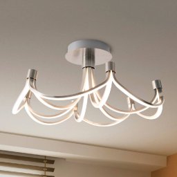 Näve Festos LED ceiling light, matt nickel, dimmable