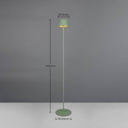 Reality Leuchten Suarez LED rechargeable floor lamp, green, height 123 cm, metal