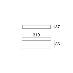 Linea Light LED wall lamp Box W2 bi-emission, W 31.9 cm, black, 2700 K