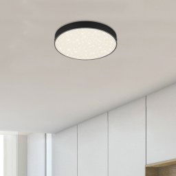 Briloner Flame Star LED ceiling light, Ø 21.2 cm, black