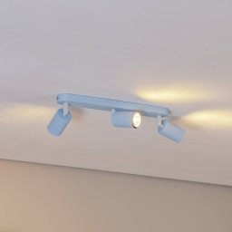 TK Lighting Livia ceiling spotlight, light blue, 52 cm, 3-bulb, metal, GU10